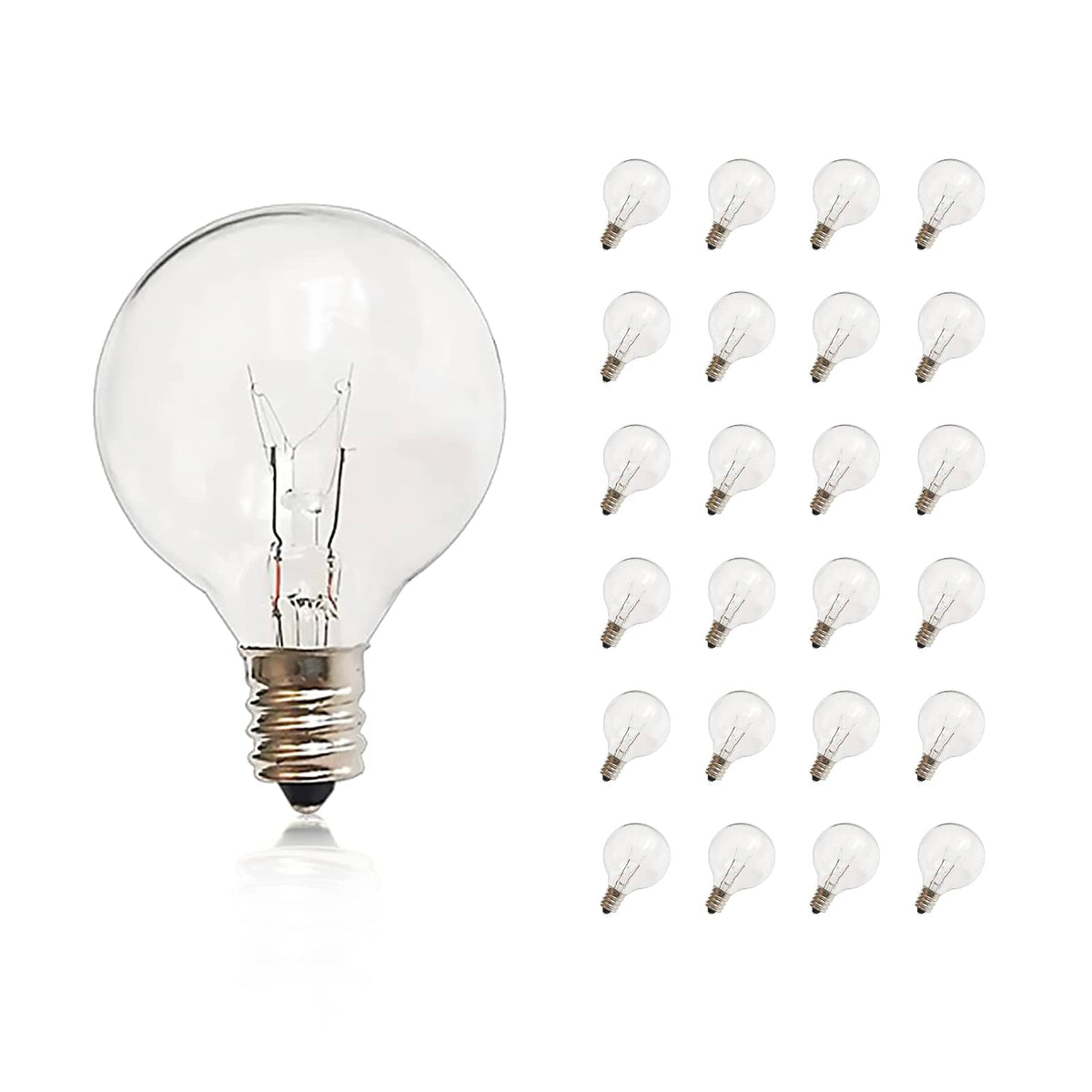 CHYSUPER G40 replacement bulbs with a clear globe for outdoor string lights