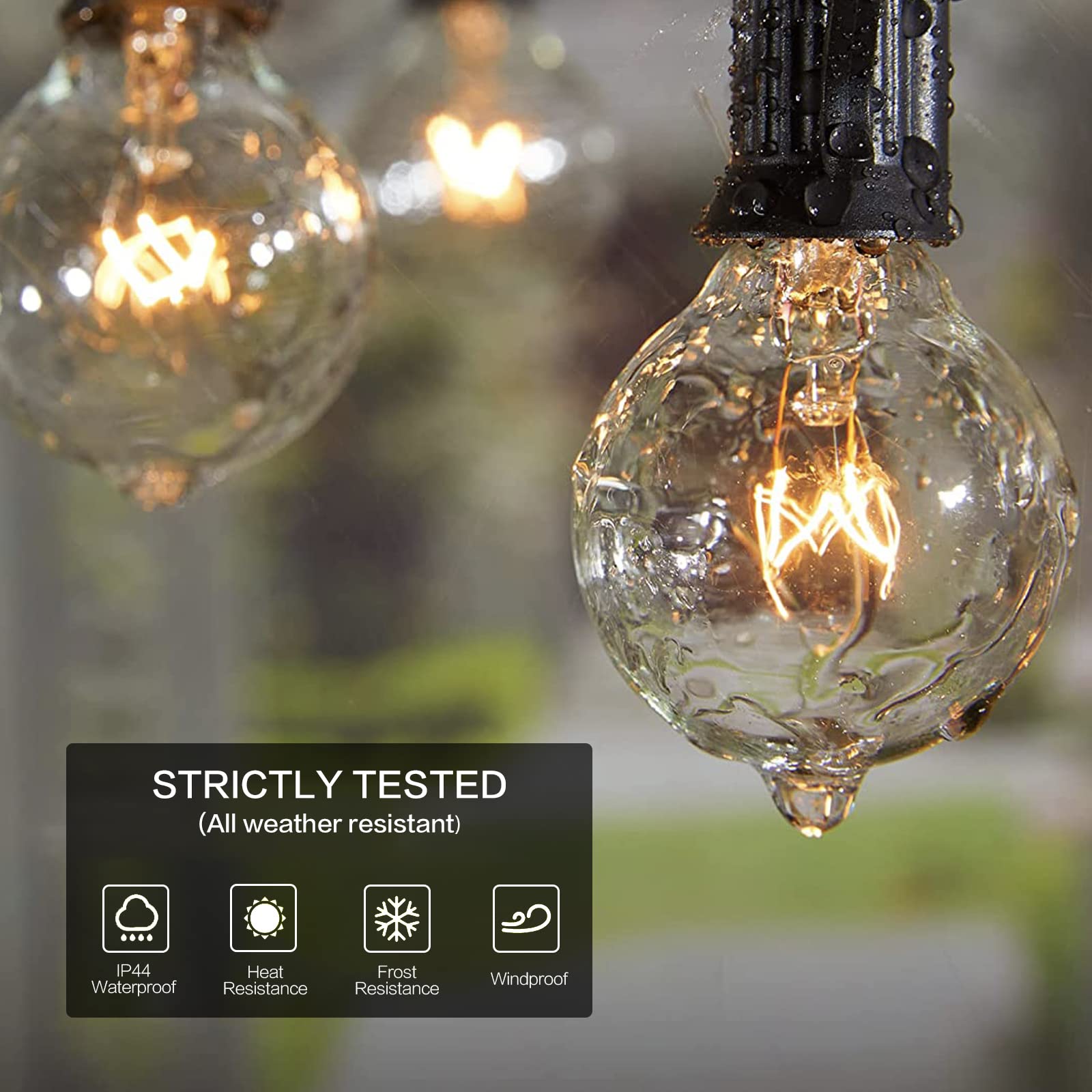 CHYSUPER indoor-outdoor decor use with G40 bulbs for warm atmospheres