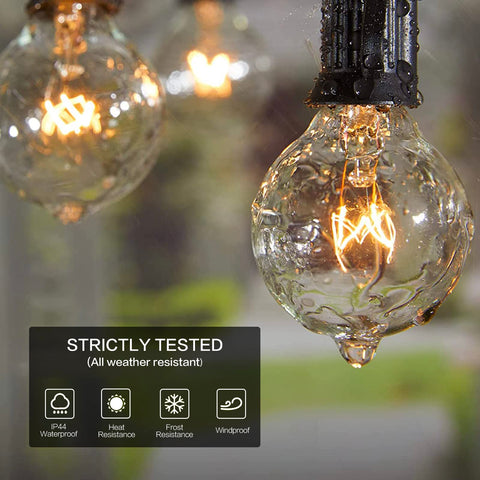 CHYSUPER indoor-outdoor decor use with G40 bulbs for warm atmospheres