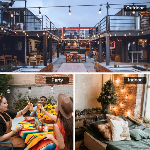 Outdoor string light installation using CHYSUPER G40 bulbs