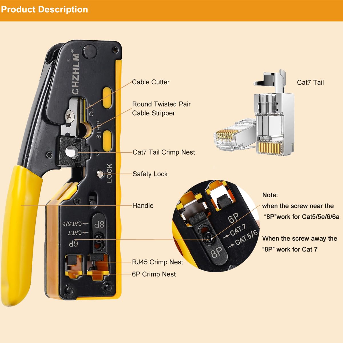 CHZHLM high-carbon steel blade close-up for durability