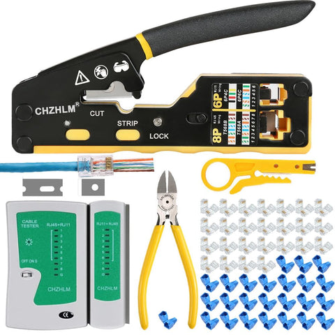 CHZHLM RJ45 crimp tool kit assembled for all-in-one networking installation