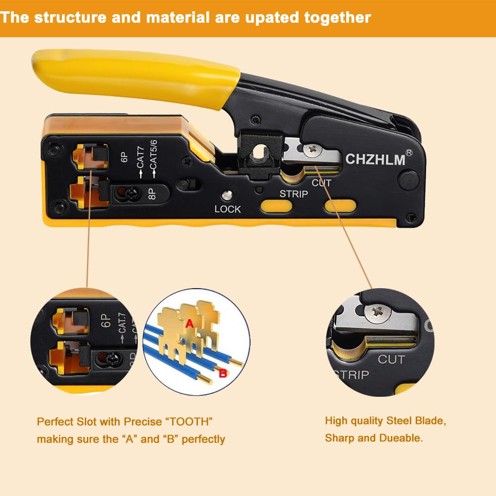 CHZHLM packaging shows tool kit with connectors and tester