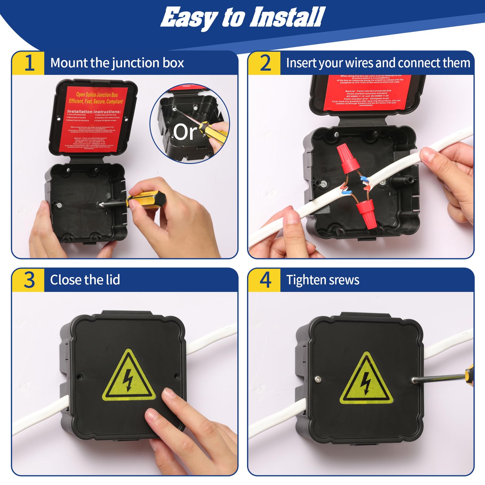 CICHKELY frosted surface junction box showing easy cleaning and maintenance.