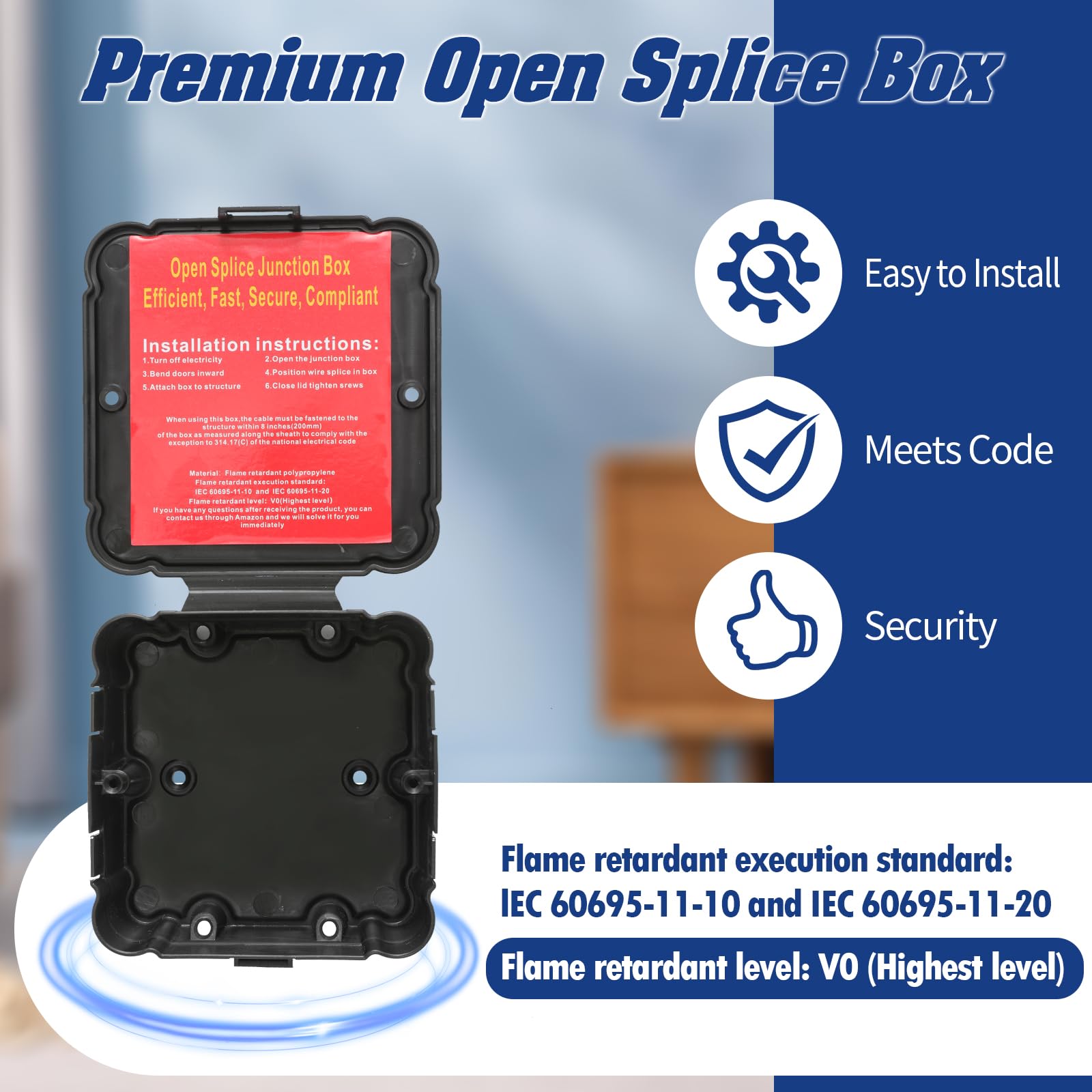 CICHKELY open splice junction box being opened to demonstrate straightforward installation.
