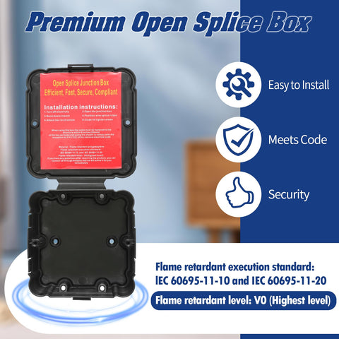 CICHKELY open splice junction box being opened to demonstrate straightforward installation.