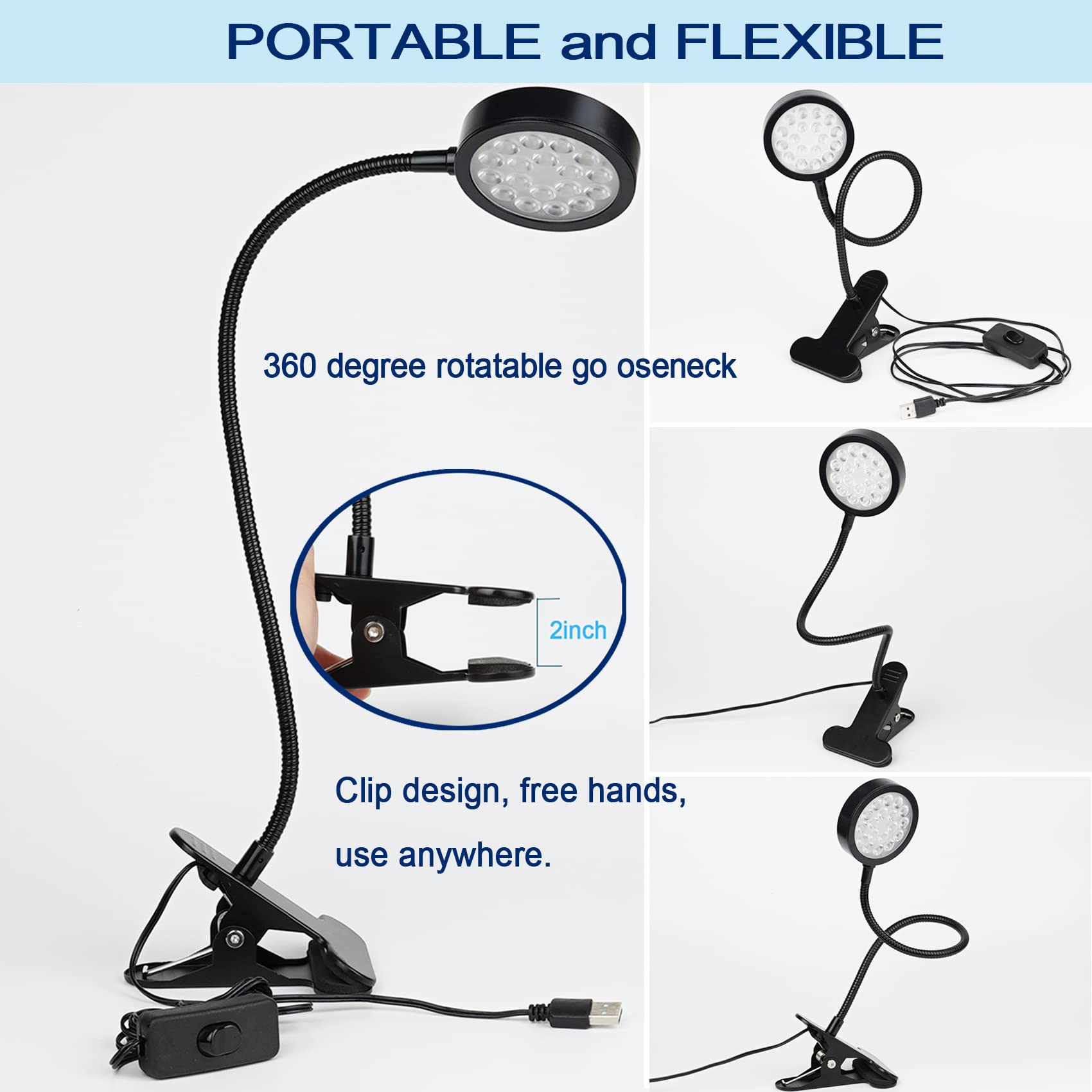 CICINY gooseneck UV light offers 360-degree flexibility for versatile setups.