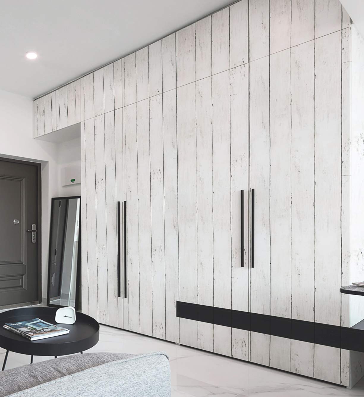 CiCiwind wood plank effect adds warmth to kitchen or living spaces.
