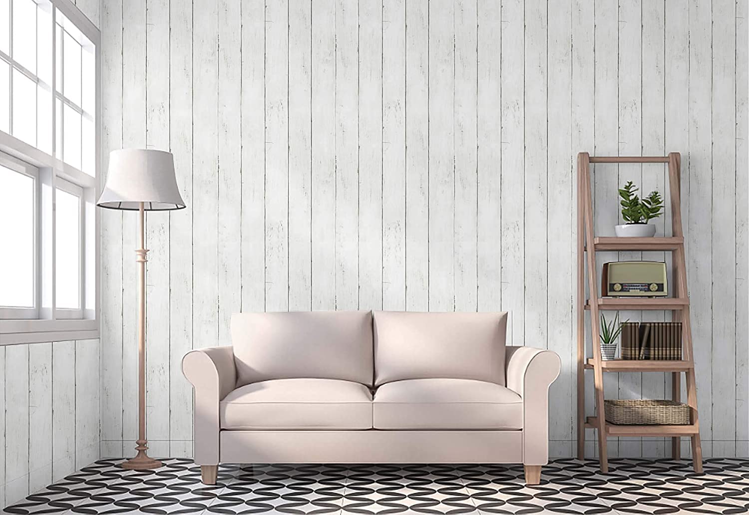 CiCiwind wood plank wallpaper closeup shows waterproof, wipe-clean finish.