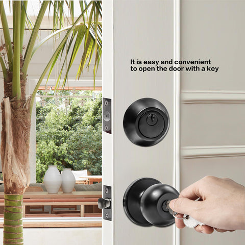 Cielsa Dawn door knob and deadbolt keyed alike for convenient access