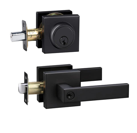 Cielsa Dawn front door lock set in matte black for secure, keyed-alike entry