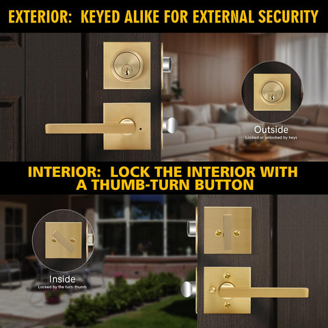 Cielsa Dawn Gold adjustable backset latch fits most door thicknesses