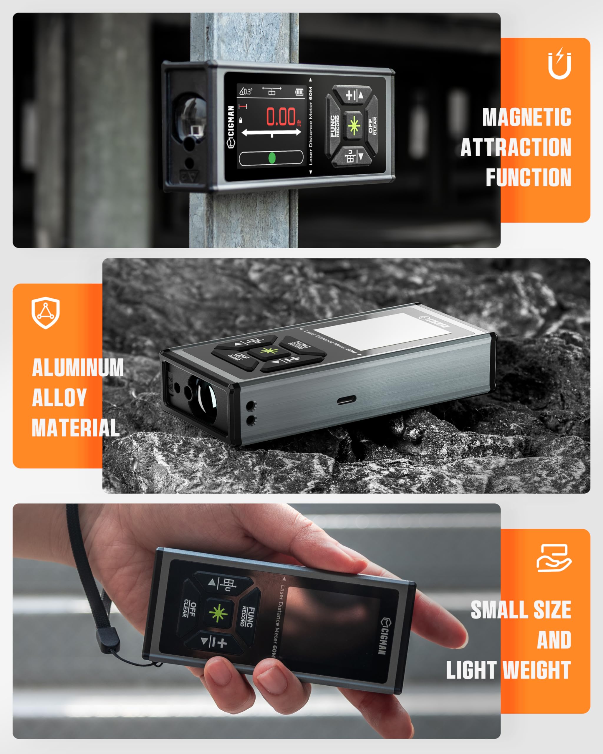 CIGMAN CD-60G 11 measurement modes for varied tasks