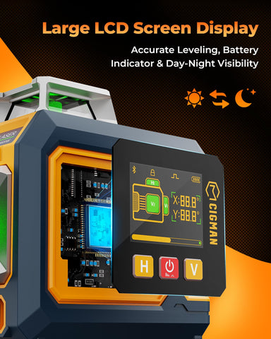 CIGMAN Green Laser Level 360 degree cross lines cover the room