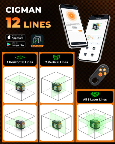 CIGMAN Green Laser Level app control for quick adjustments on the go