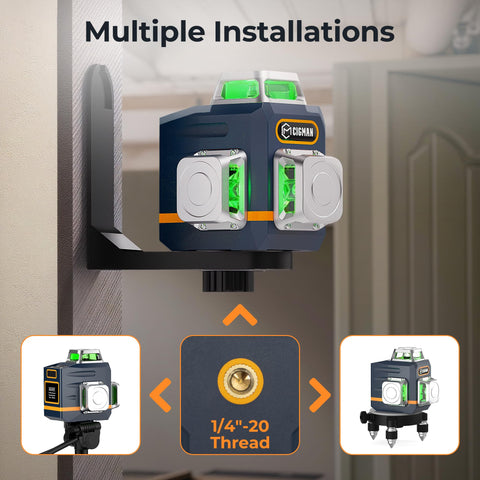 CIGMAN laser level pulse mode extends visibility for outdoor tasks.