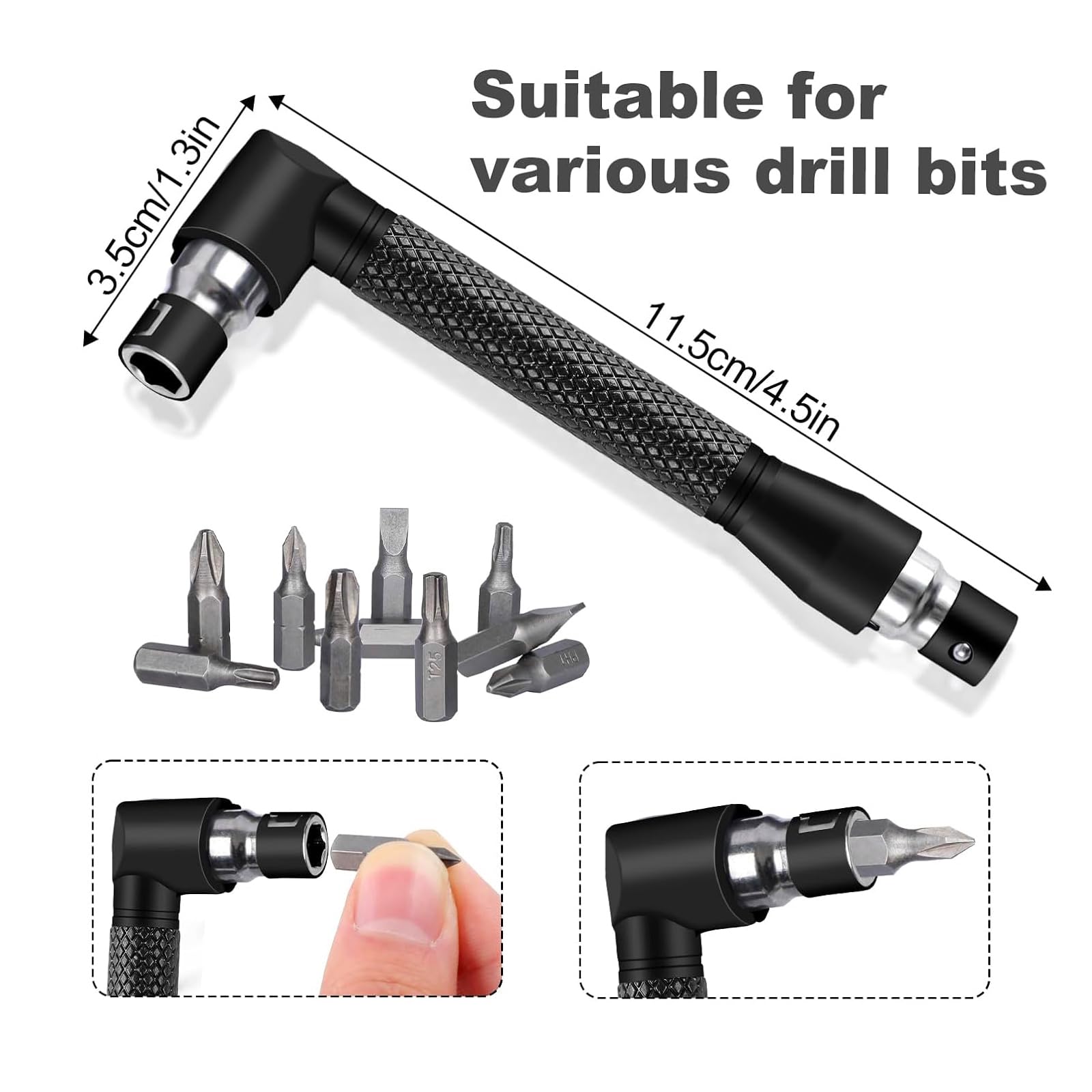 CIGOTU 105-degree short right-angle extension for cramped spots.