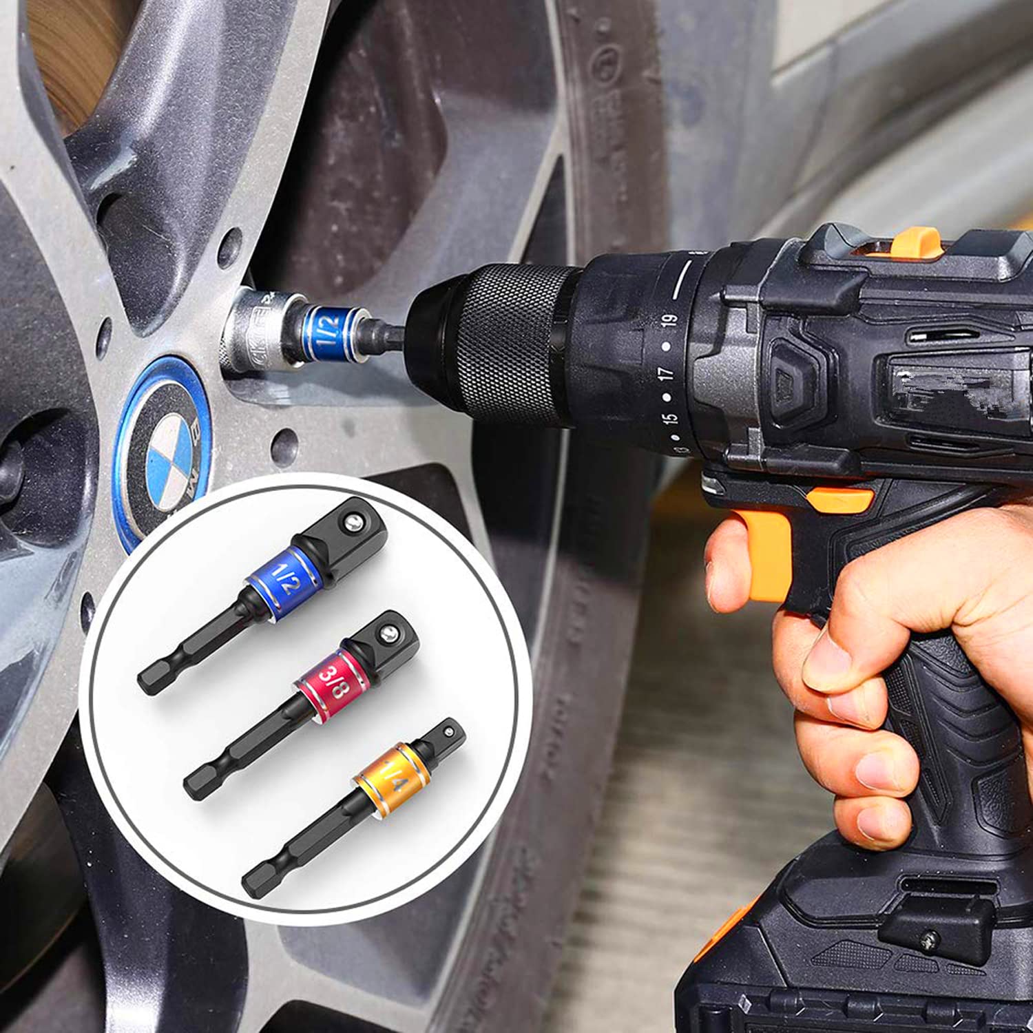 CIGOTU magnetic 1/4-inch hex socket for secure bits.