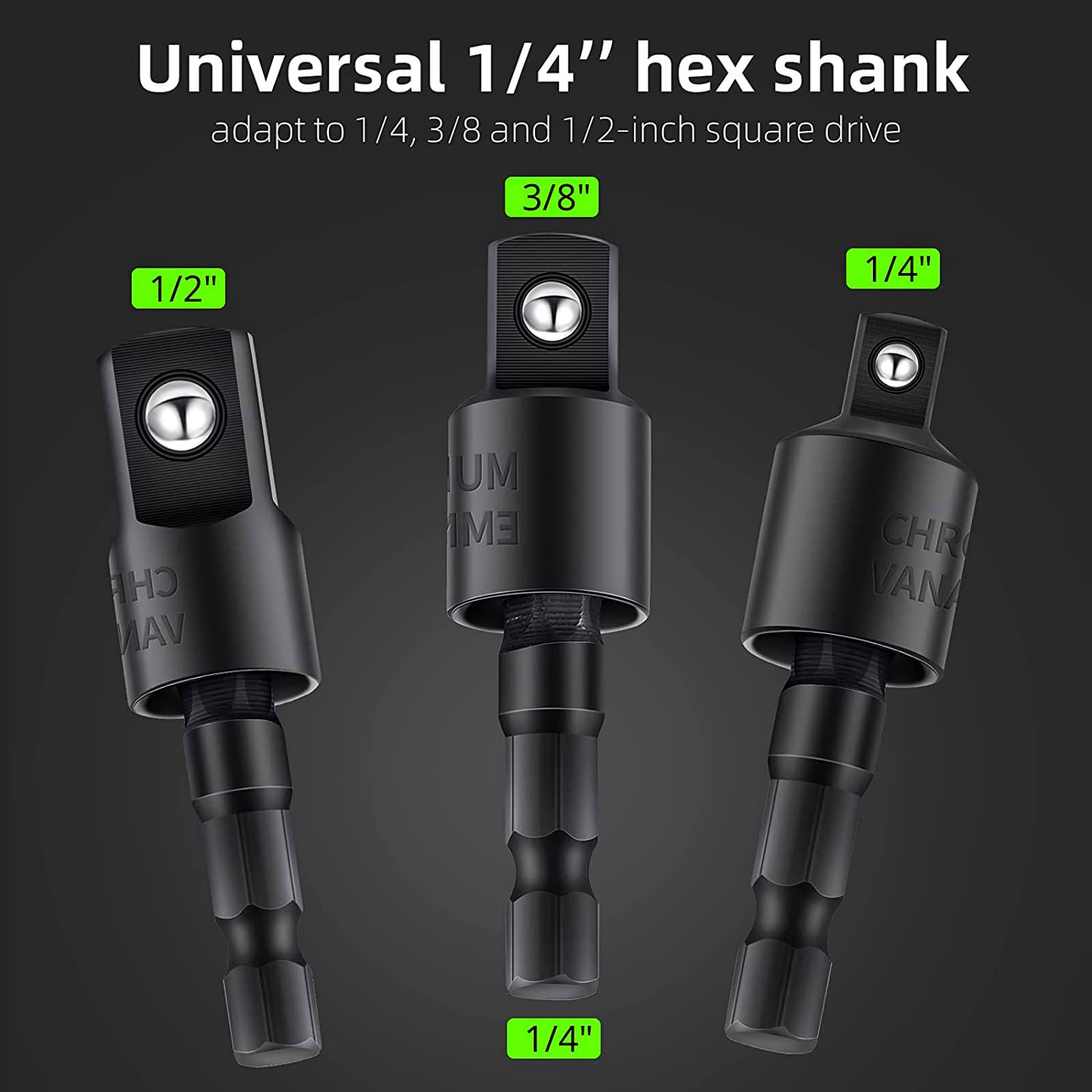 CIGOTU 360° rotatable adapter to 1/2'' socket for versatility
