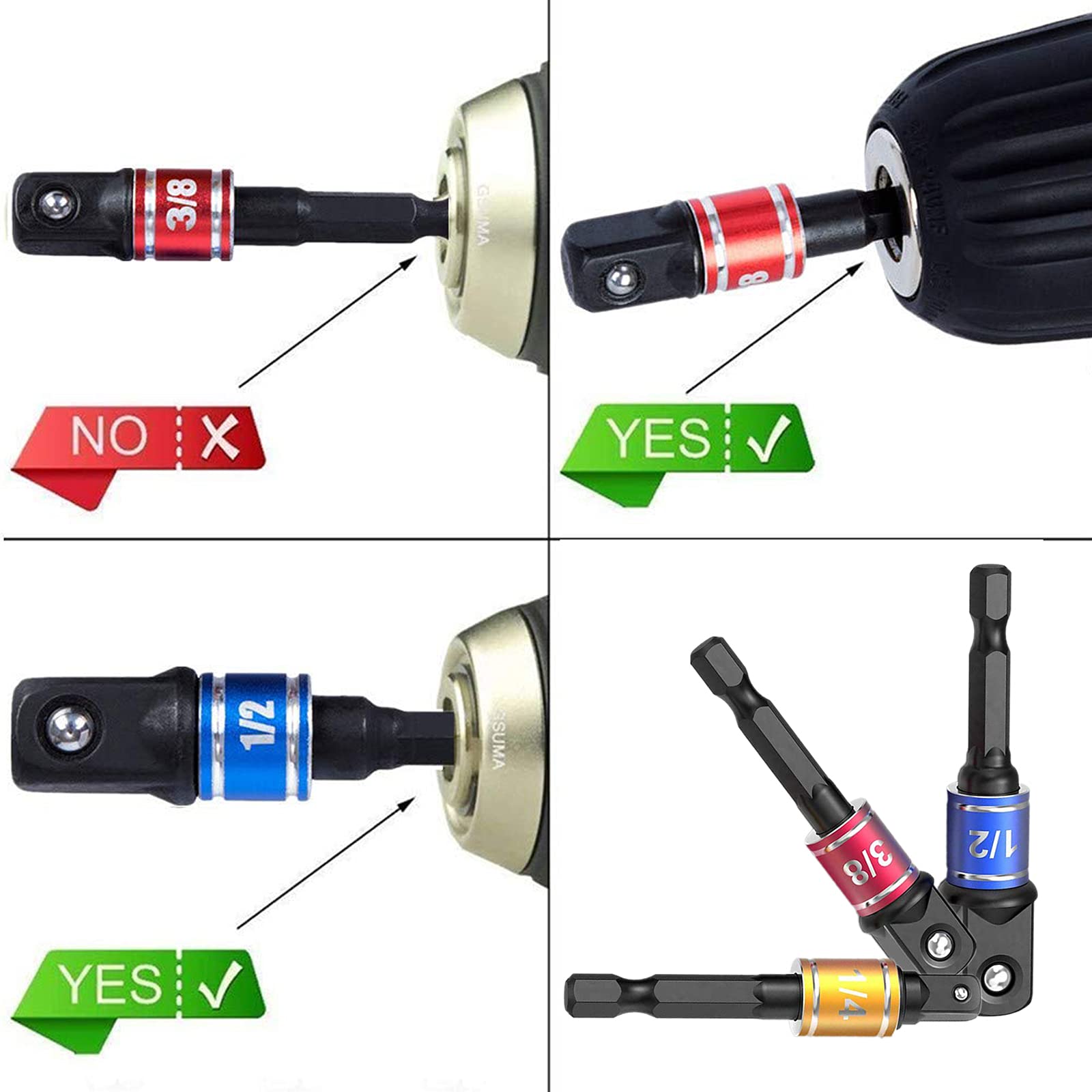 CIGOTU 1-2in hex drive socket adapter adds torque and reach for stubborn fasteners