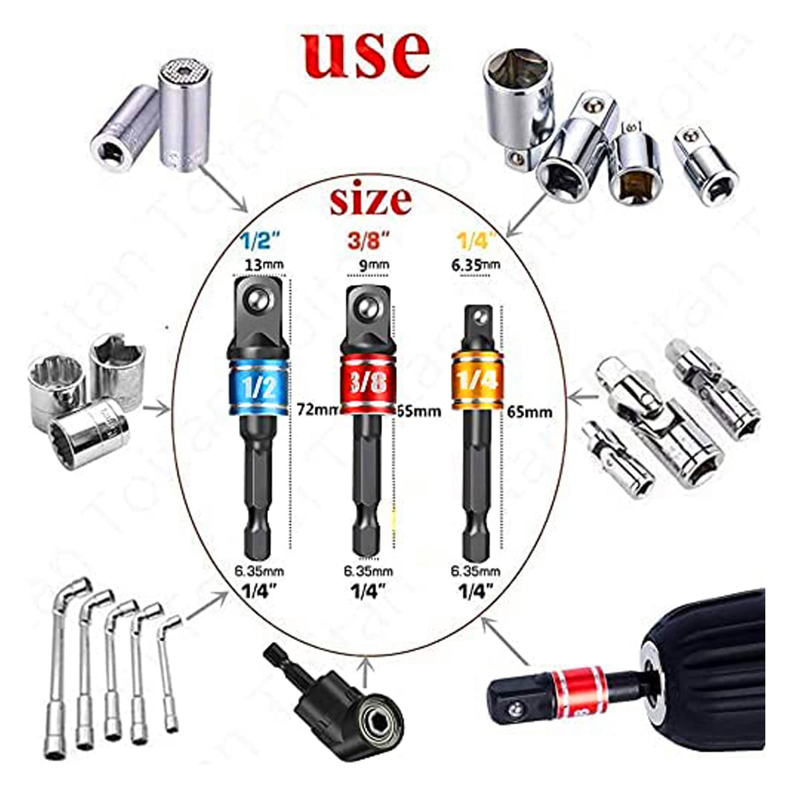 CIGOTU 1-4in hex drive socket adapter enables quick drill-to-socket conversion