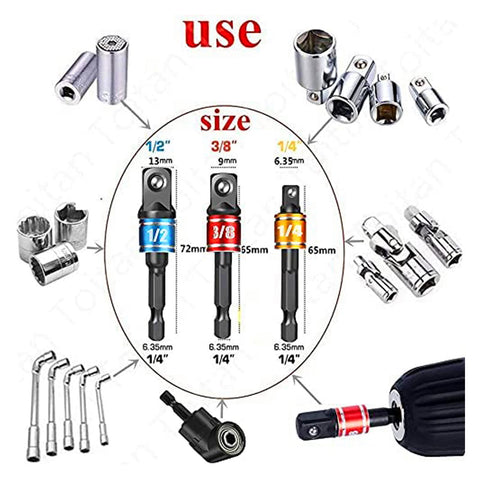 CIGOTU 1-4in hex drive socket adapter enables quick drill-to-socket conversion