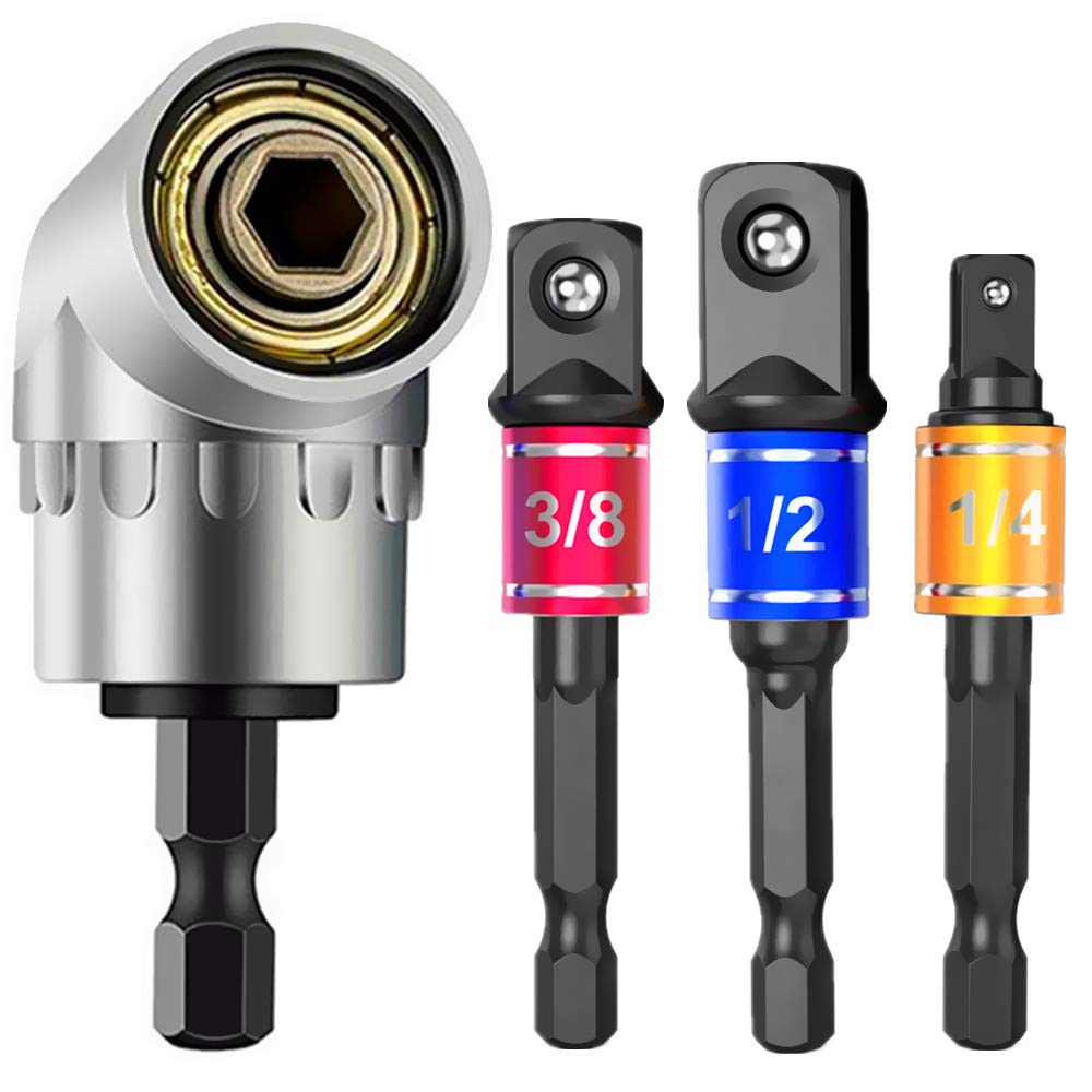 CIGOTU socket adapters with 1/4-65mm hex shanks for versatile drill compatibility.