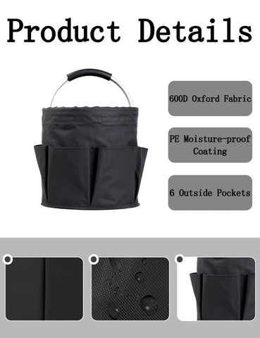 CIHTL Cleaning Caddy made with 600D fabric resists wear and damp environments.