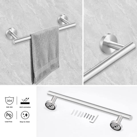 Cilee 24-inch brushed-nickel towel bar close-up showing brushed finish