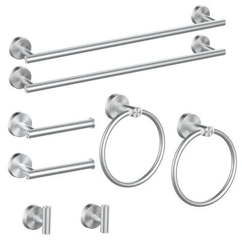 Cilee 8-piece brushed-nickel set overview for modern bathroom styling