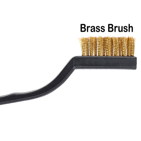 CILEONBE mini brass wire brush for cleaning doors, windows and tiles