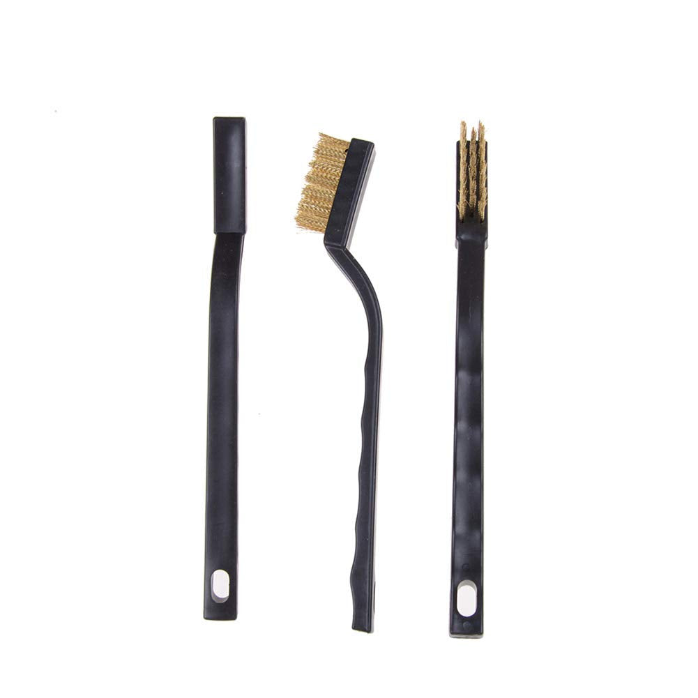 CILEONBE mini brass wire brush cleans rust in hard to reach areas with precision