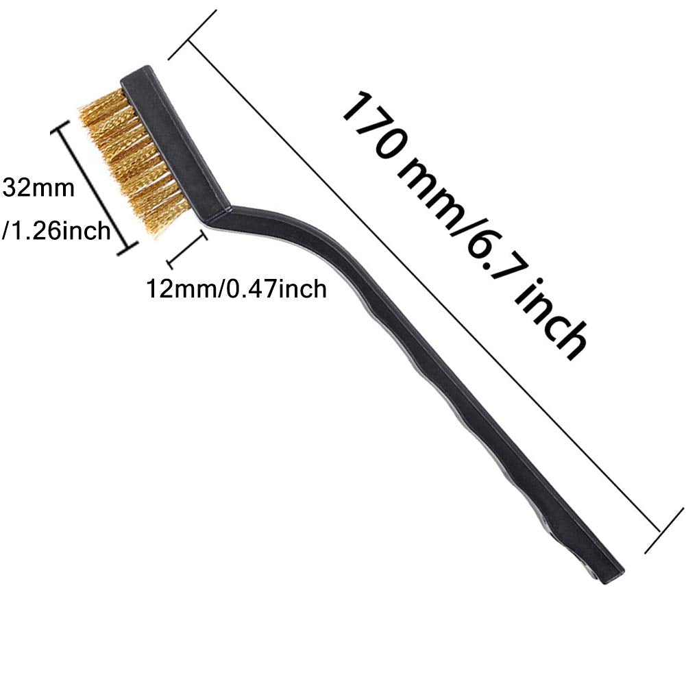CILEONBE mini brass wire brush ideal for unfinished metal parts without scratching