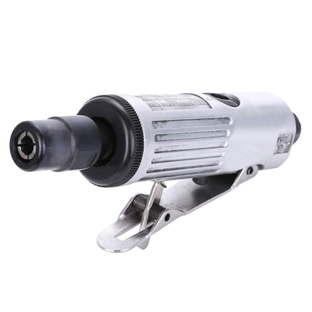 CILEONBE quarter-inch air die grinder, side view, ergonomic grip for one-handed use.