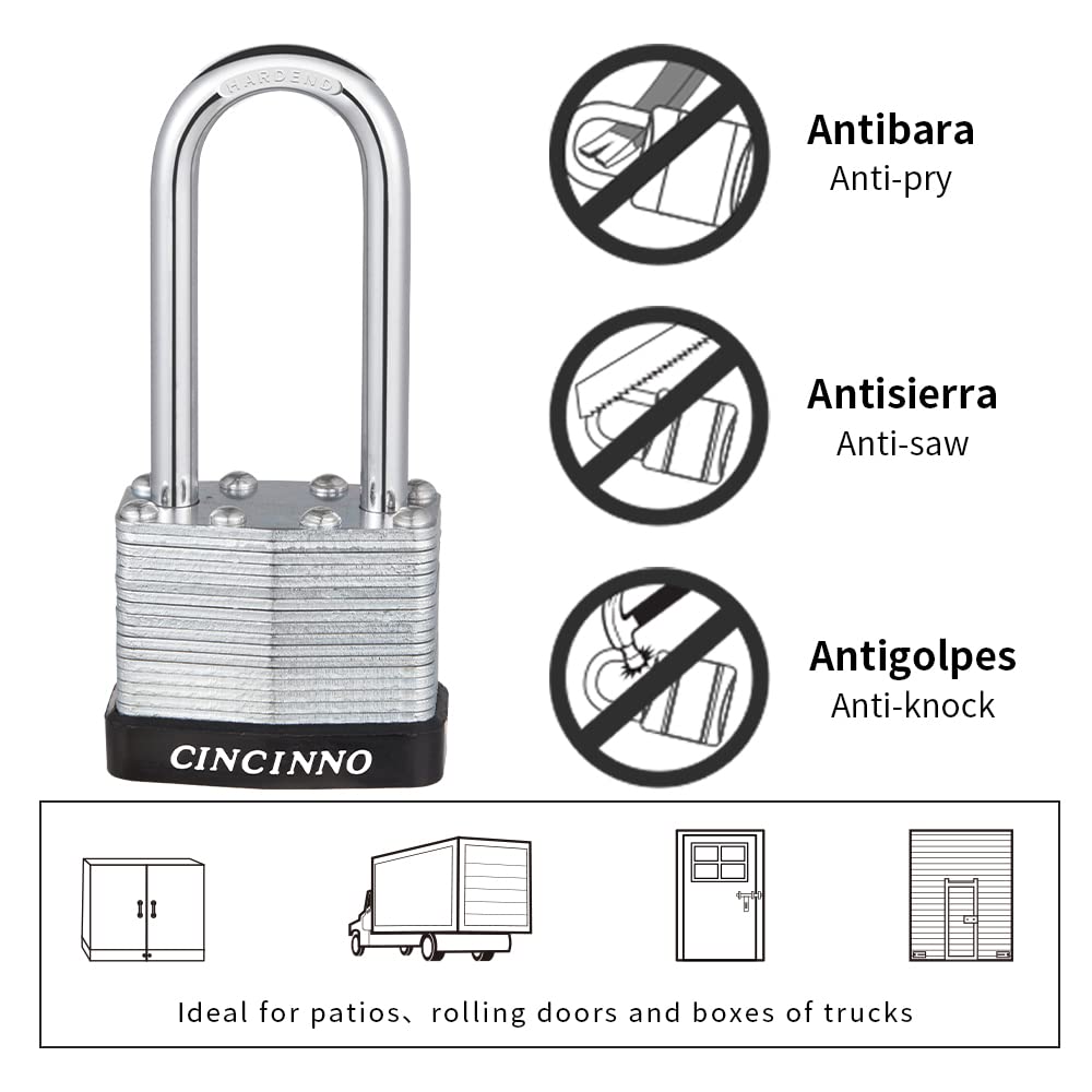 CINCINNO indoor-outdoor padlock in a toolbox setup for versatile use.