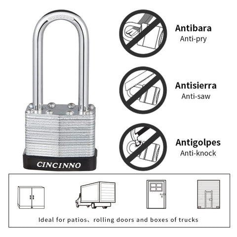CINCINNO indoor-outdoor padlock in a toolbox setup for versatile use.