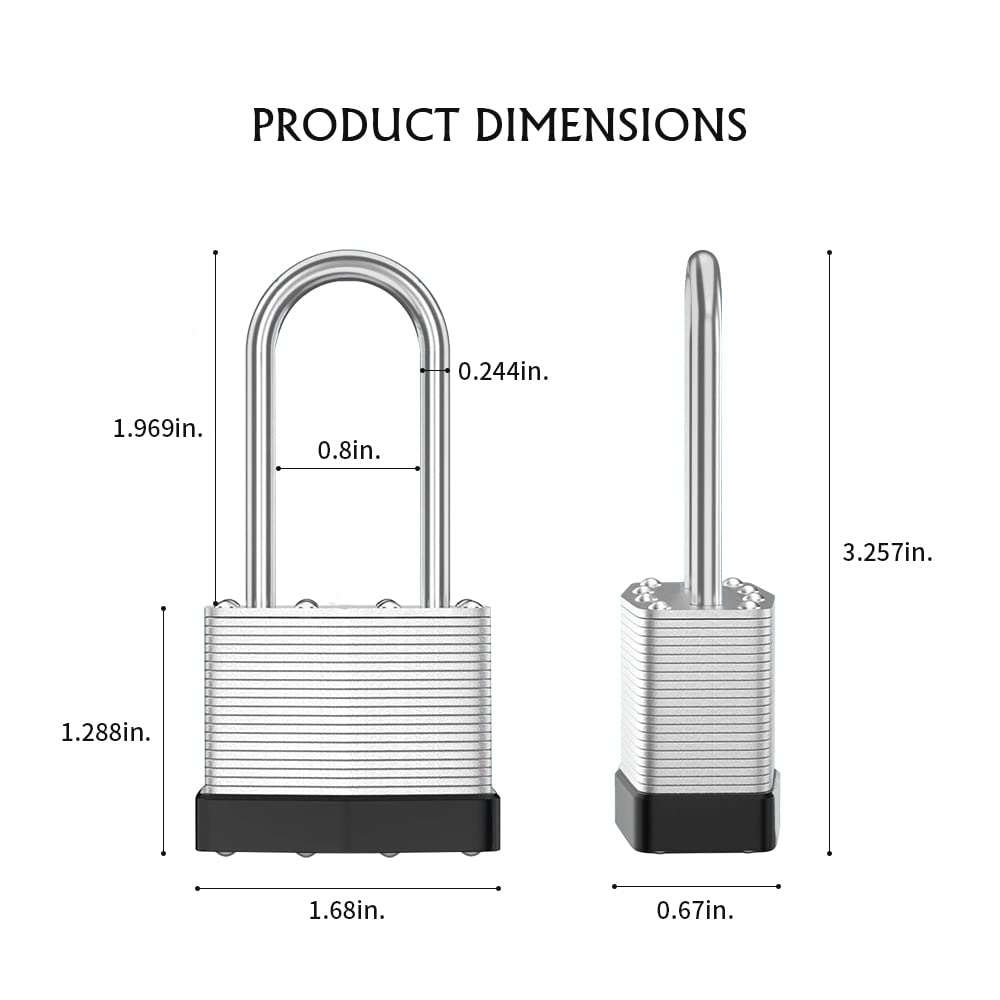 CINCINNO long shackle padlock ready for outdoor and shed protection.