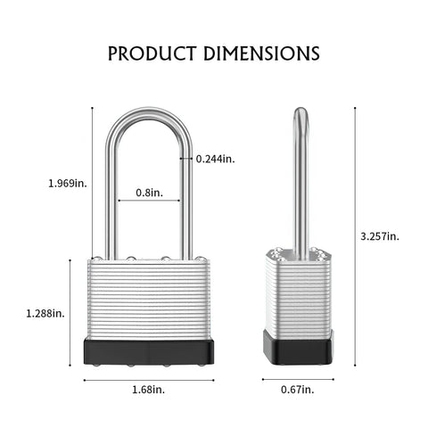 CINCINNO long shackle padlock ready for outdoor and shed protection.