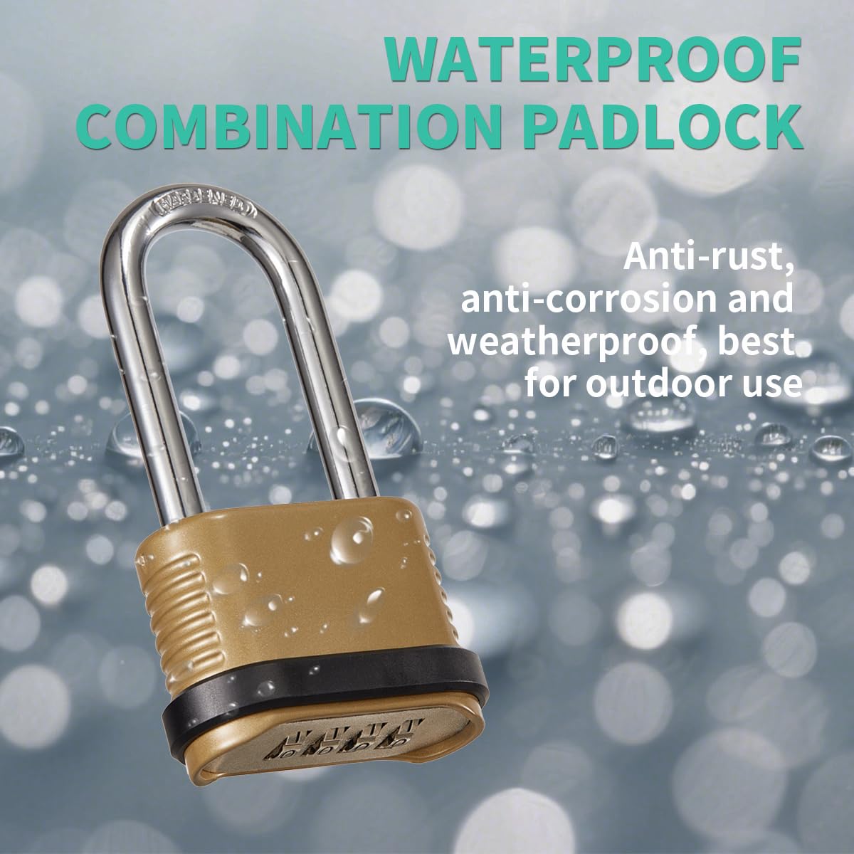 CINCINNO outdoor-grade padlock withstands weather, rust, and corrosion.