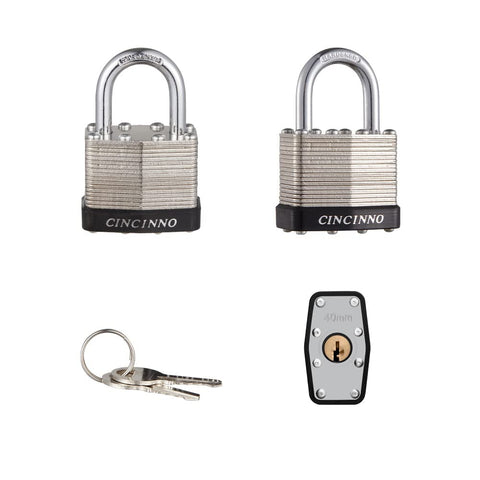 CINCINNO 40mm padlocks with keys pack ready for quick access.