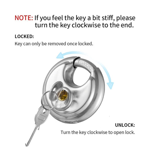 CINCINNO padlock secured on a garage door demonstrating outdoor security.