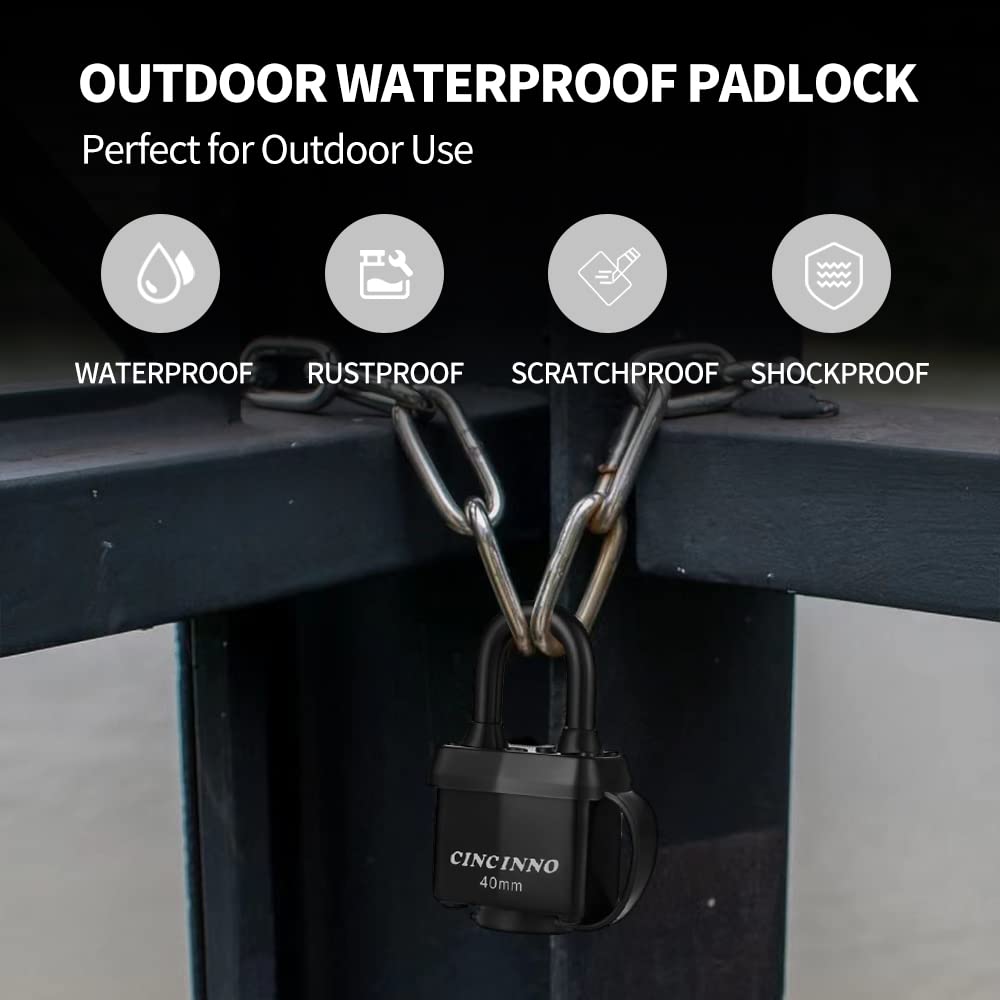 CINCINNO padlock shackle 30 mm length, outdoor-ready.