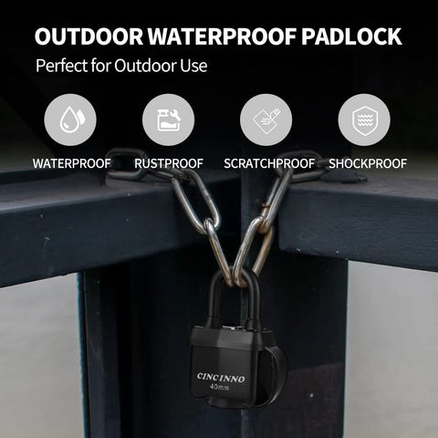 CINCINNO padlock shackle 30 mm length, outdoor-ready.