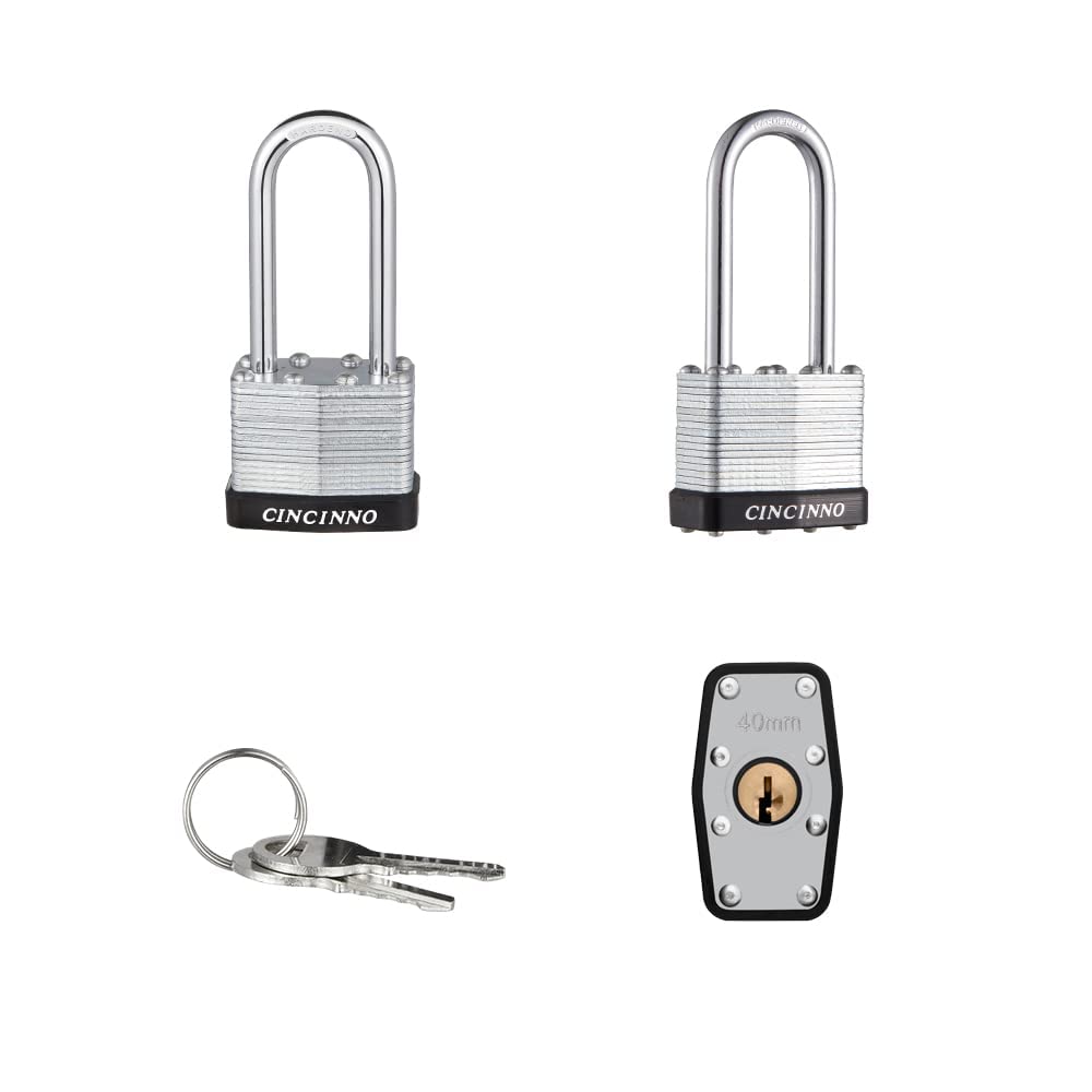 CINCINNO six-pack keyed-alike padlocks with two keys each included.