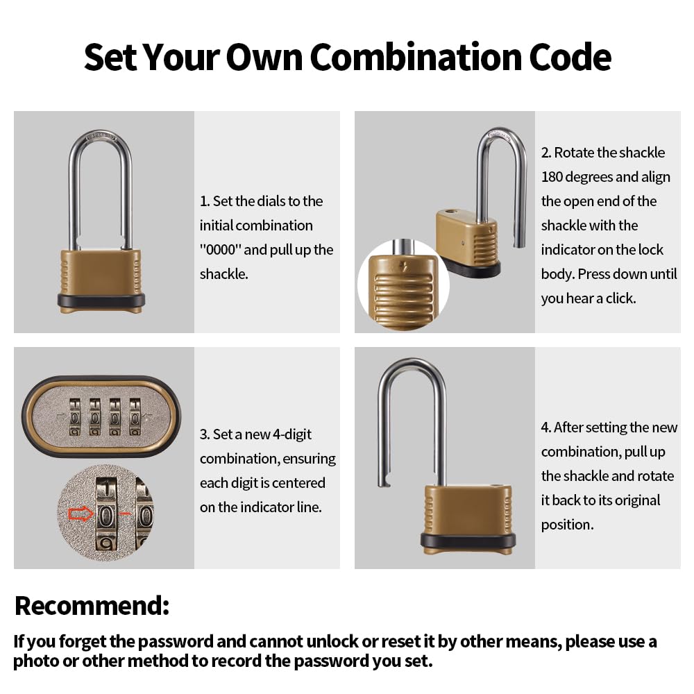 CINCINNO padlock with hardened steel shackle for added cut resistance.
