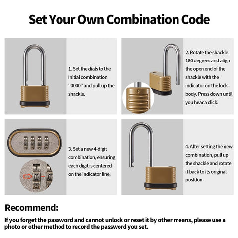 CINCINNO padlock with hardened steel shackle for added cut resistance.