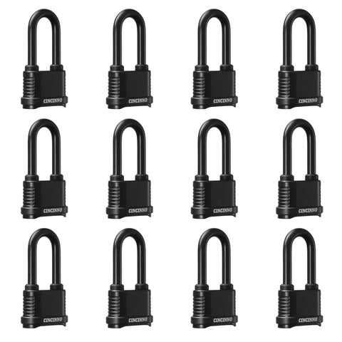 CINCINNO weatherproof padlock body closeup showing rust-resistant zinc durability