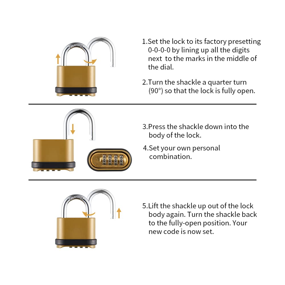 CINCINNO weatherproof outdoor padlock resistant to rain and elements
