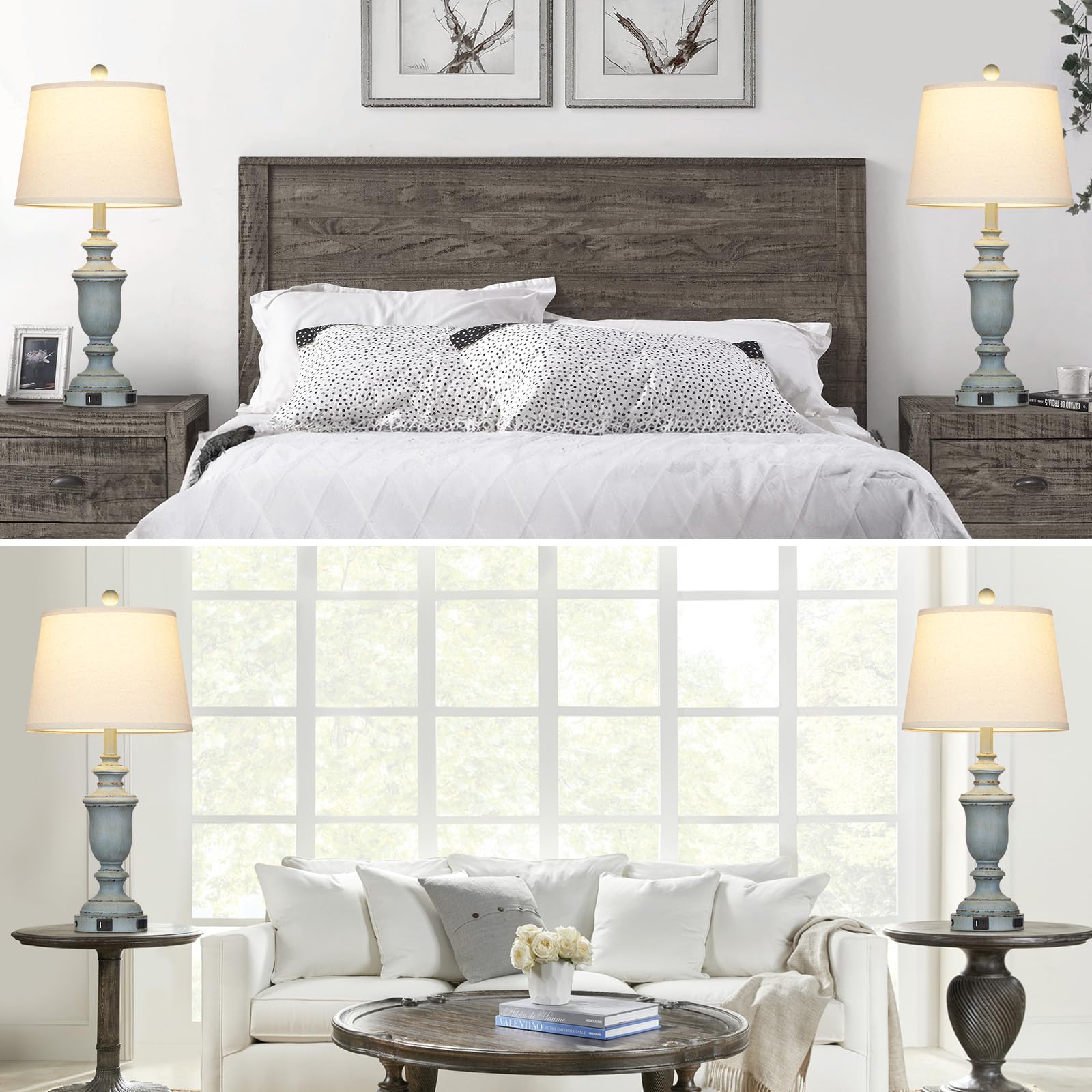 Cinkeda coastal-style lamps suitable for living room, bedroom, or entryway