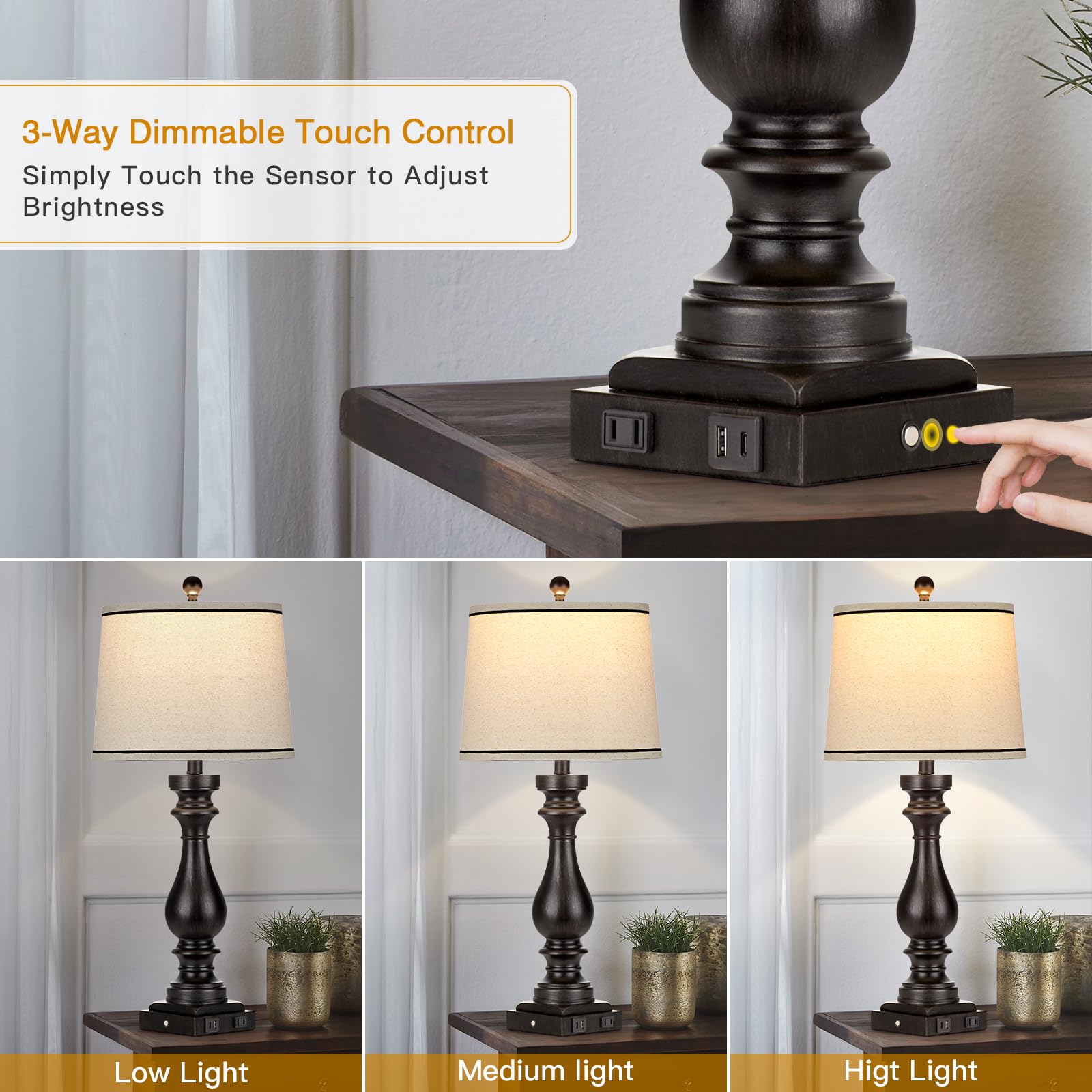 Cinkeda 3-way dimmable touch control for versatile lighting